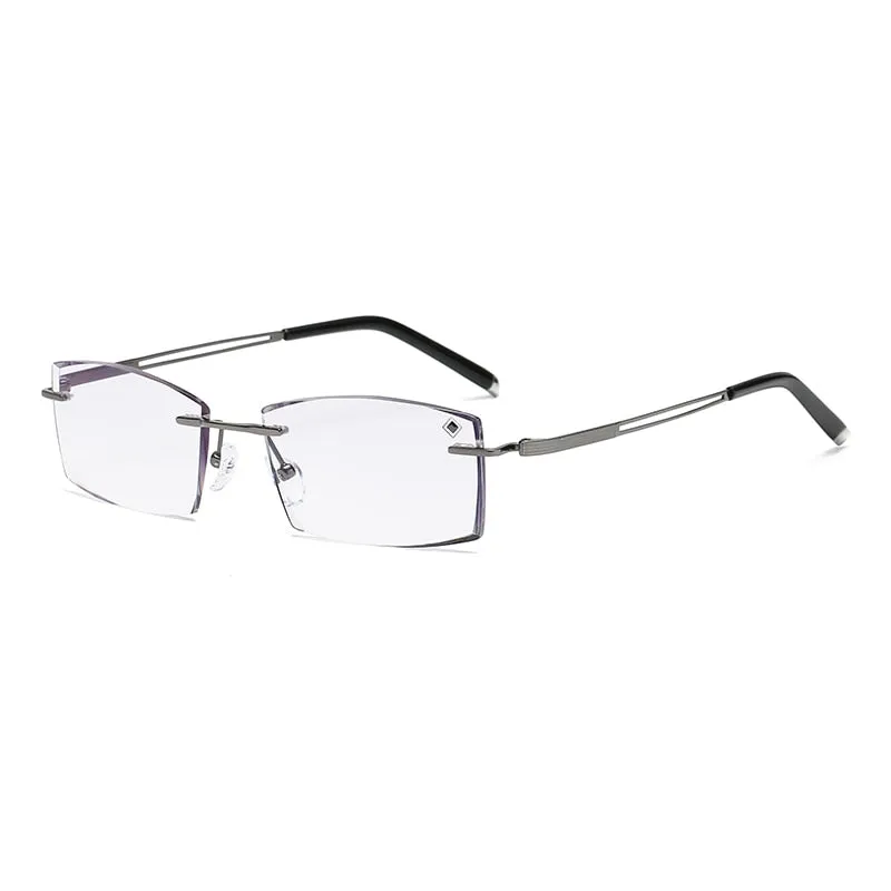 Zirosat 630HT Unisex Eyeglasses Pure Titanium Rimless Diamond Cutting