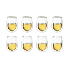 ZWILLING SORRENTO 10-oz / 8-pc Double Wall Stemless White Wine Glass Set